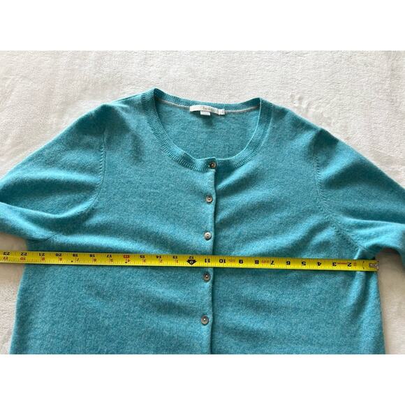 Boden Size XL Women’s 100% Cashmere Button Up Cardigan Sweater Turquoise - Picture 13 of 16